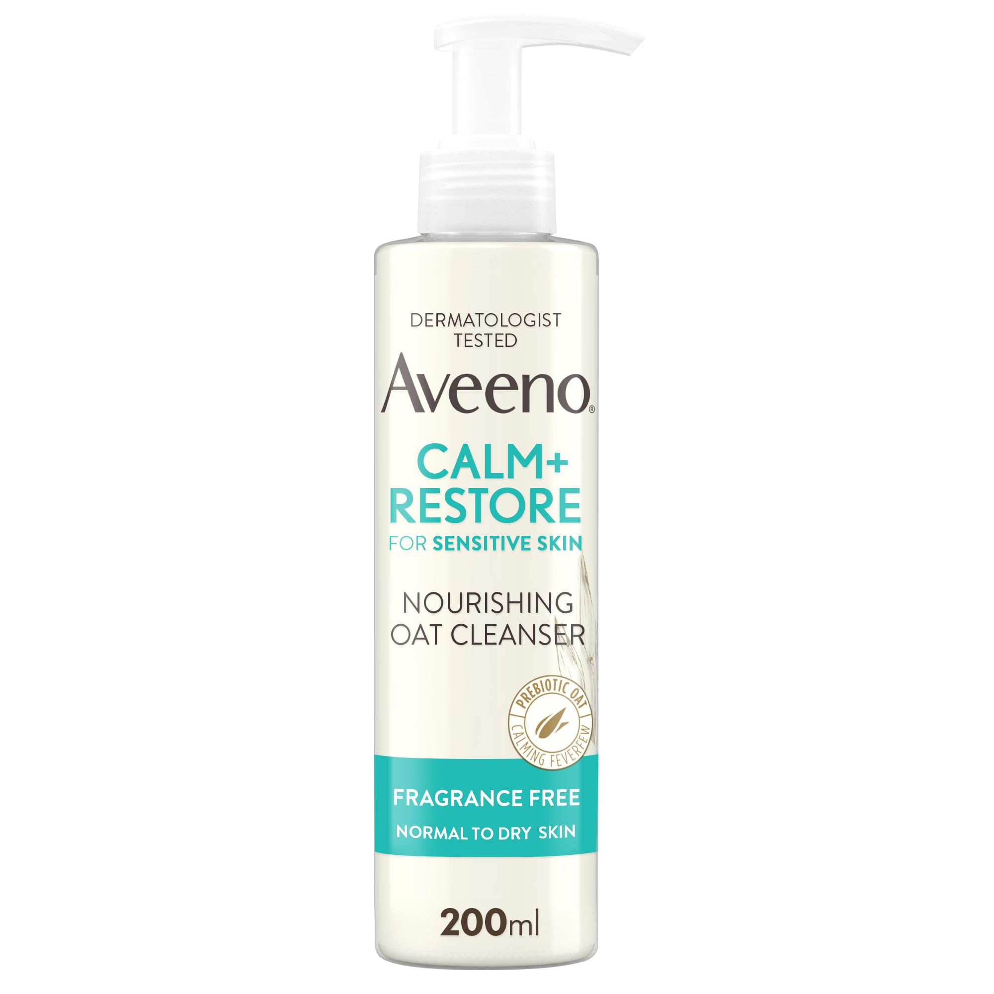 Aveeno Face Calm+Restore Nourishing Oat Cleanser for Dry, Sensitive Skin (200ml)
