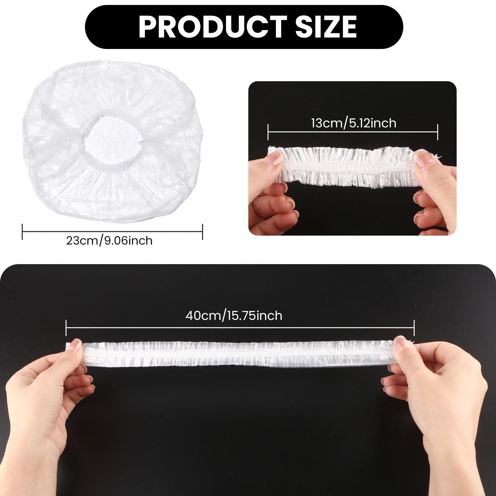 Admygo 100 Pcs Disposable Waterproof Shower Caps for Thick Hair & Travel