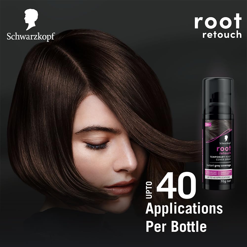 Schwarzkopf Root Retouch Hair Dye Black Temporary Root Touch Up Concealer Spray 4