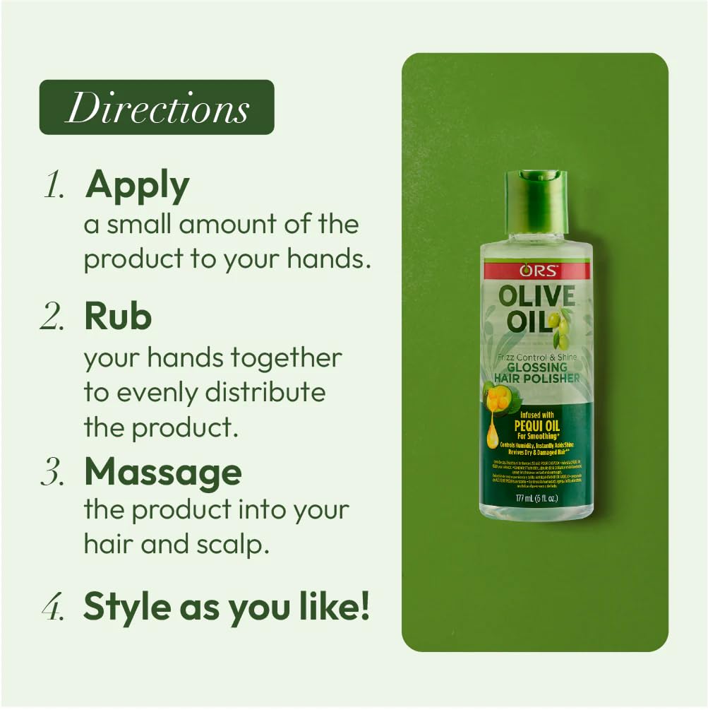 ORS Olive Oil Glossing Hair Polisher 177ml/6floz - Frizz Control and Shine 6