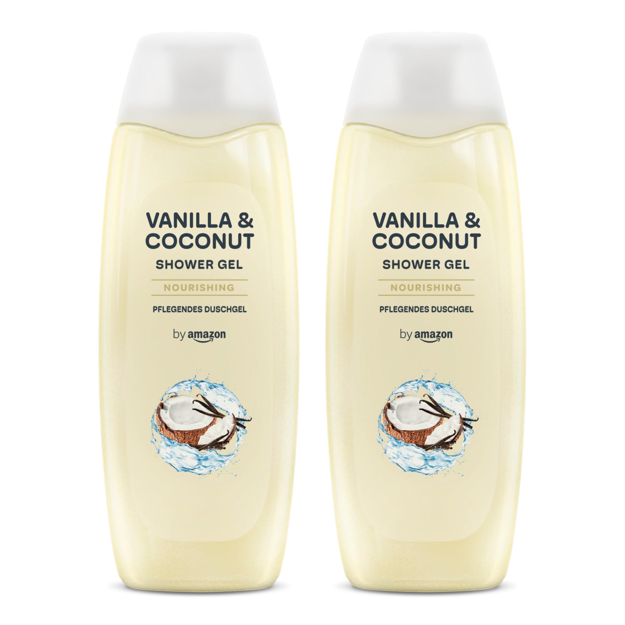 by Amazon Family Vanilla & Coconut Shower Gel for Sensitive Skin, 2 x 500ml Twin Pack