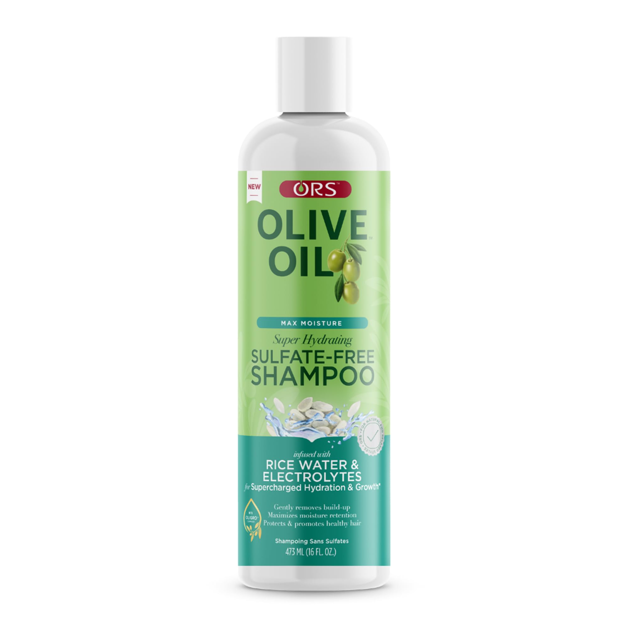 ORS Olive Oil Max Moisture Super Hydrating Sulfate-Free Shampoo with Rice Water