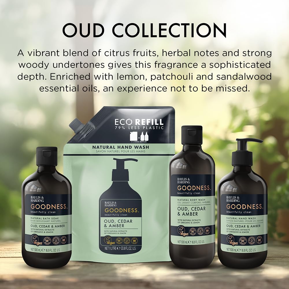 Baylis & Harding Goodness Oud, Cedar & Amber Bath Soak, 500 ml (Pack of 3) 5