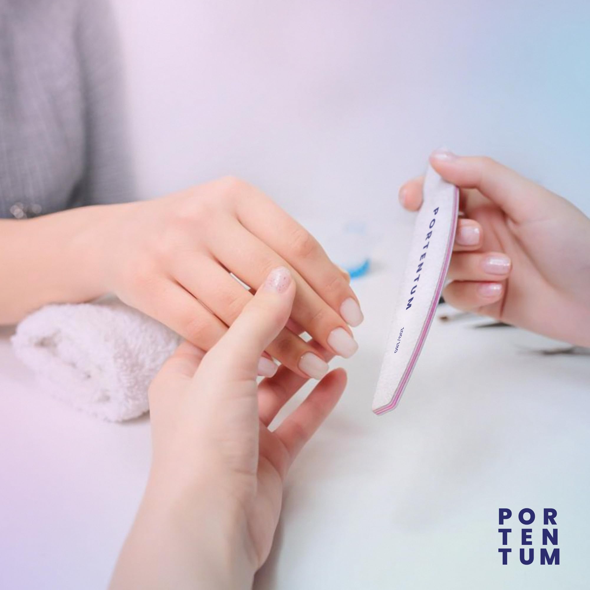 PORTENTUM Professional Nail Files Set (16 Pcs) - 100/180 Grit Double Sided Emery Boards for Manicure & Pet Grooming 8