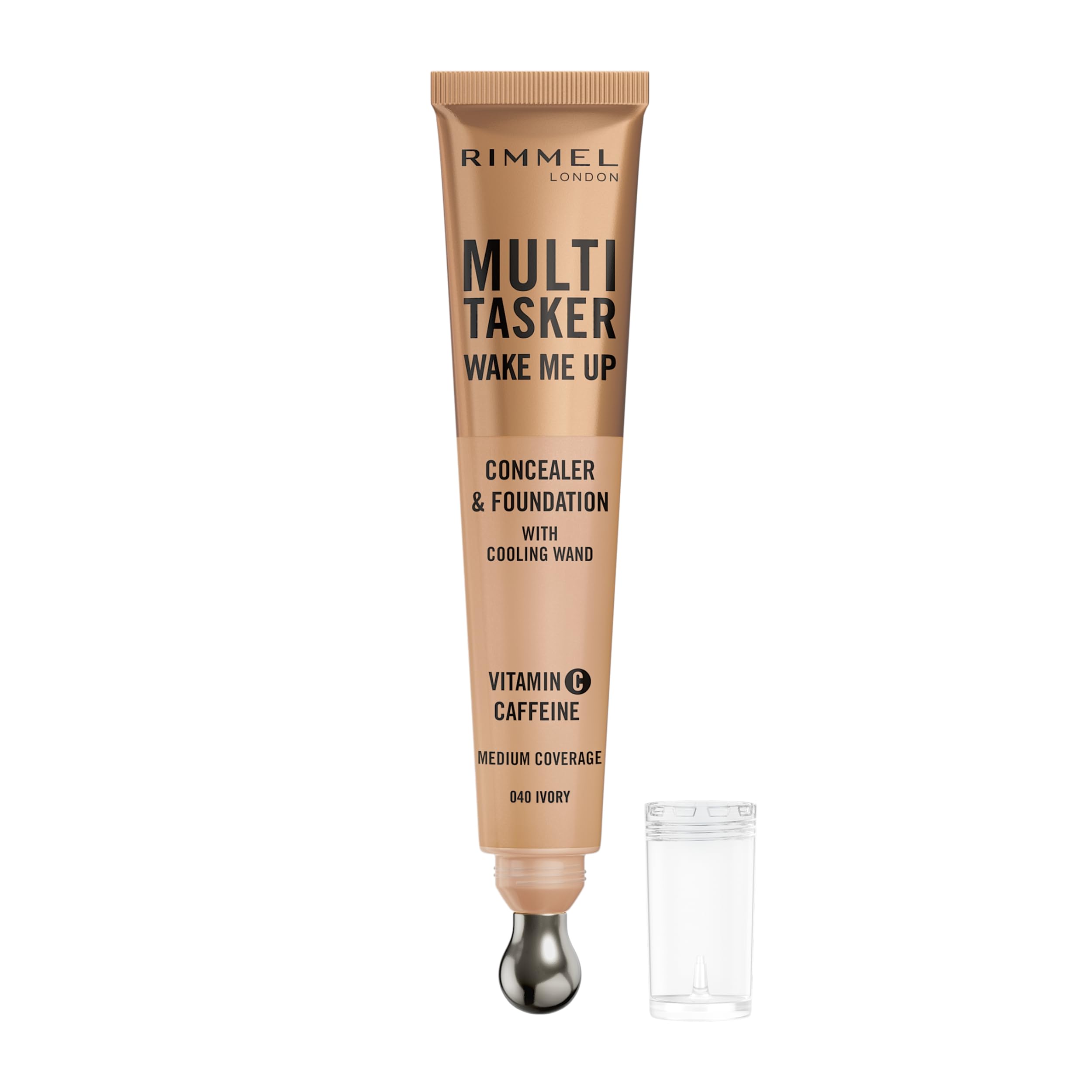 Rimmel Multi-Tasker Wake Me Up Foundation & Concealer 040 Ivory - Caffeine, Vitamin C, Niacinamide