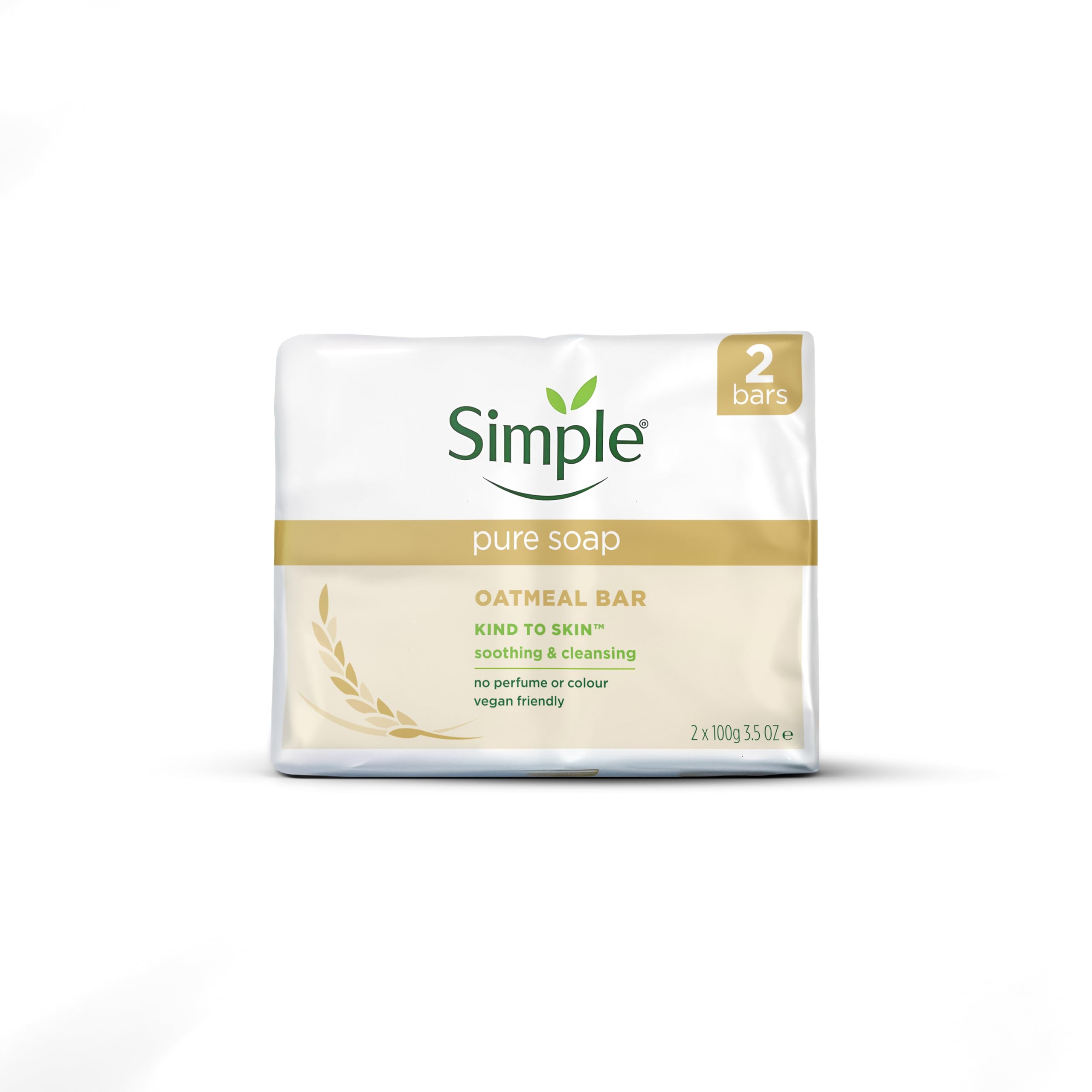 Simple Pure Soap Oatmeal Bar - Fragrance-Free Cleansing for Eczema & Rosacea Prone Skin