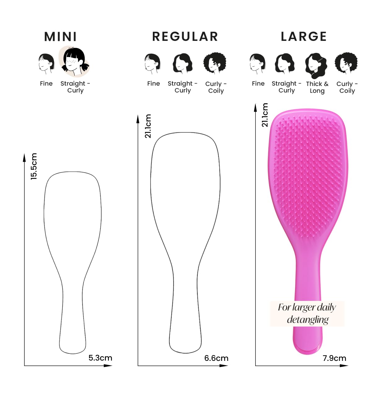 Tangle Teezer Large Ultimate Detangler Hairbrush for Thick, Curly & Long Hair - Runway Pink 7