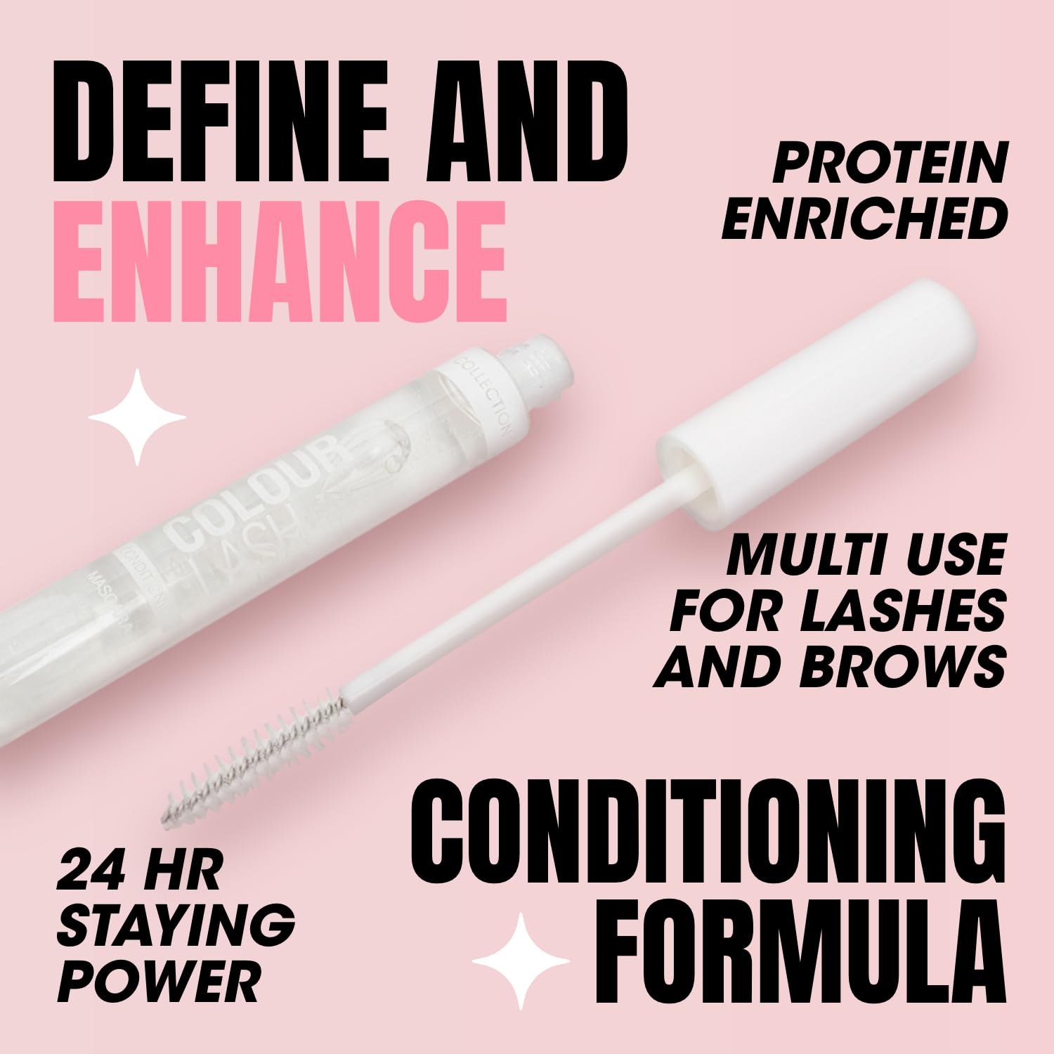 Collection Cosmetics Colour Lash Protein Enriched Clear Mascara, 8ml, 3-Pack Value 6