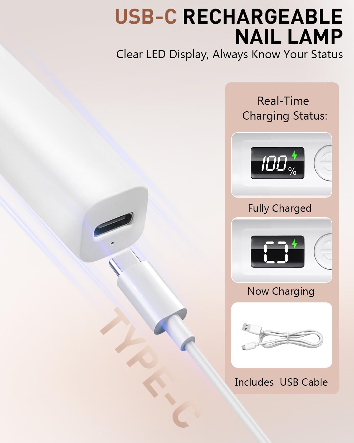 Lychico Handheld UV LED Nail Lamp with Stand for Cordless Gel-X Curing 6