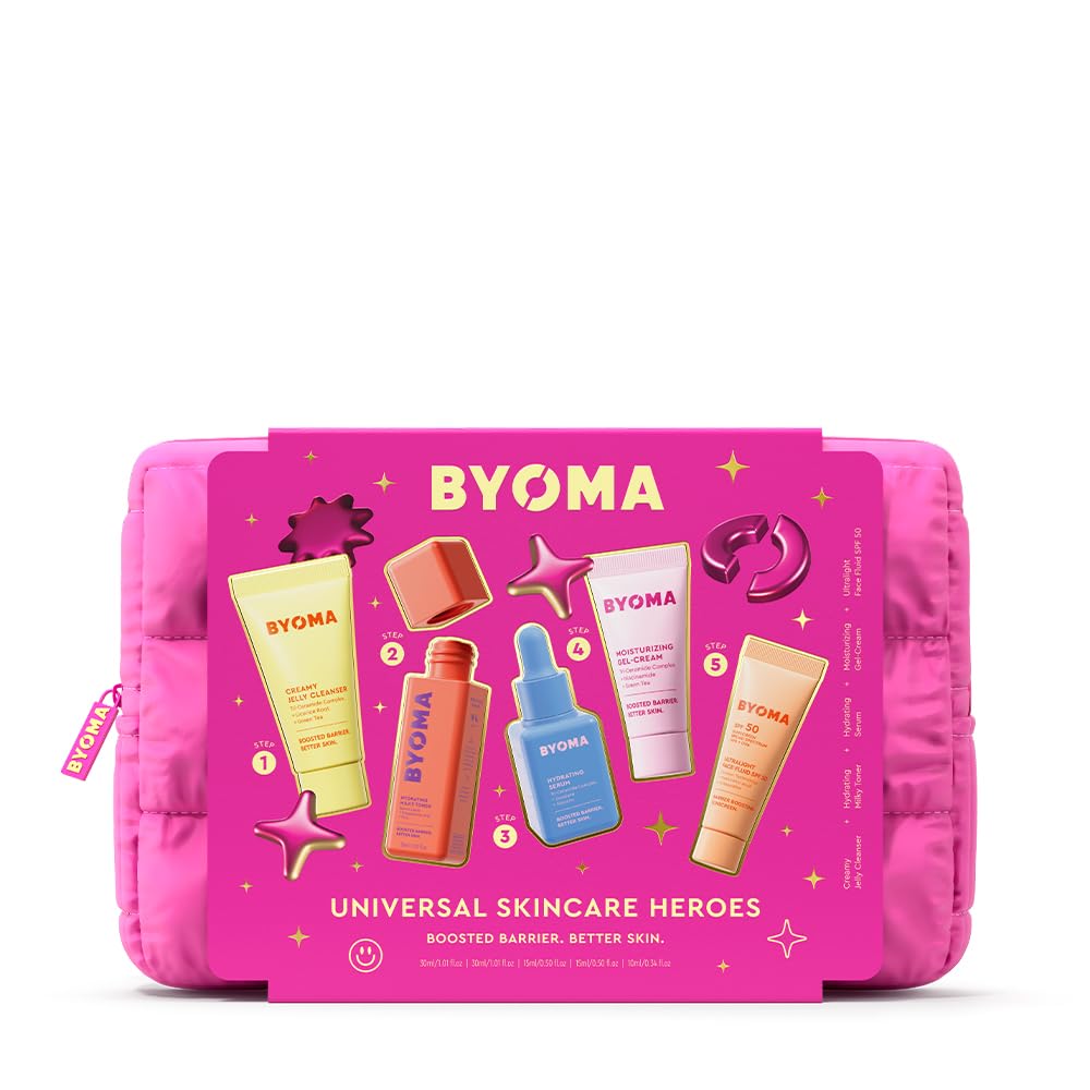 BYOMA Universal Skincare Heroes 5-Piece Kit for Hydrated, Glowing Skin Barrier Support