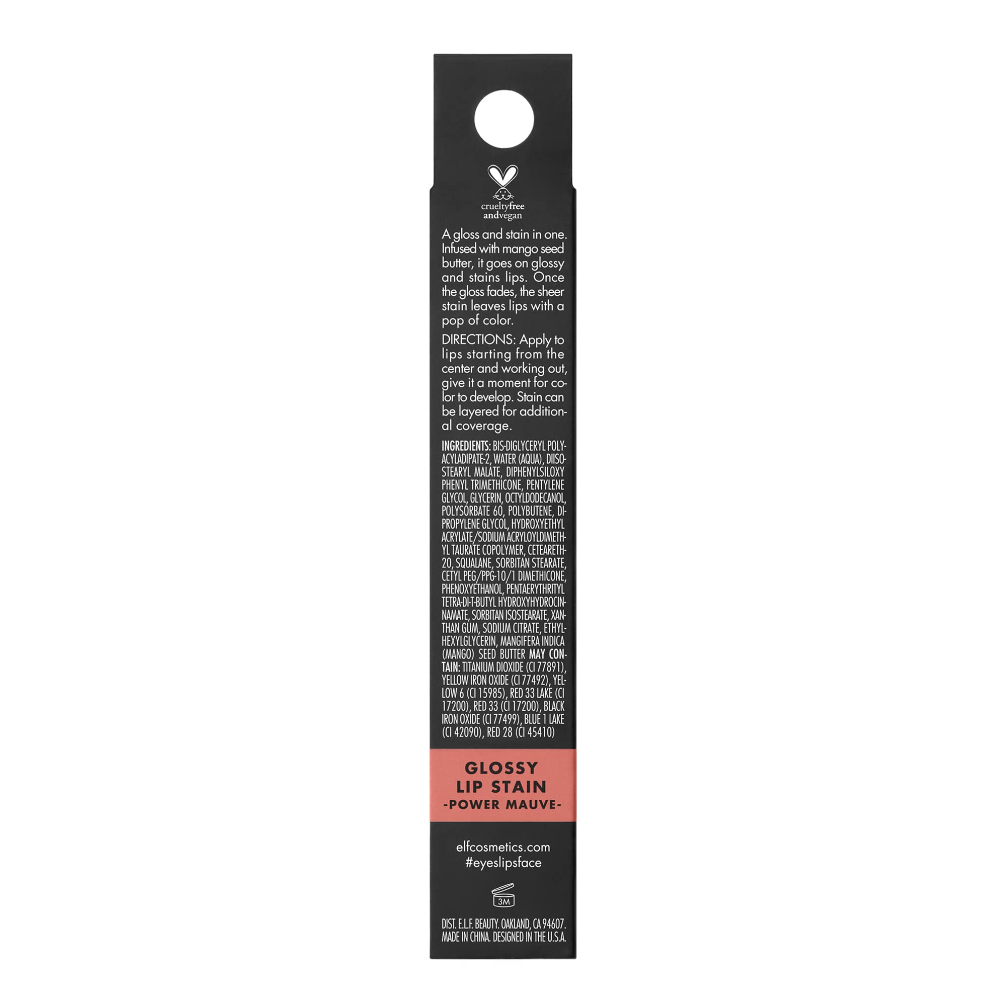 elf Cosmetics Glossy Lip Stain, leichter, lang anhaltender Lippenstift für AS 6