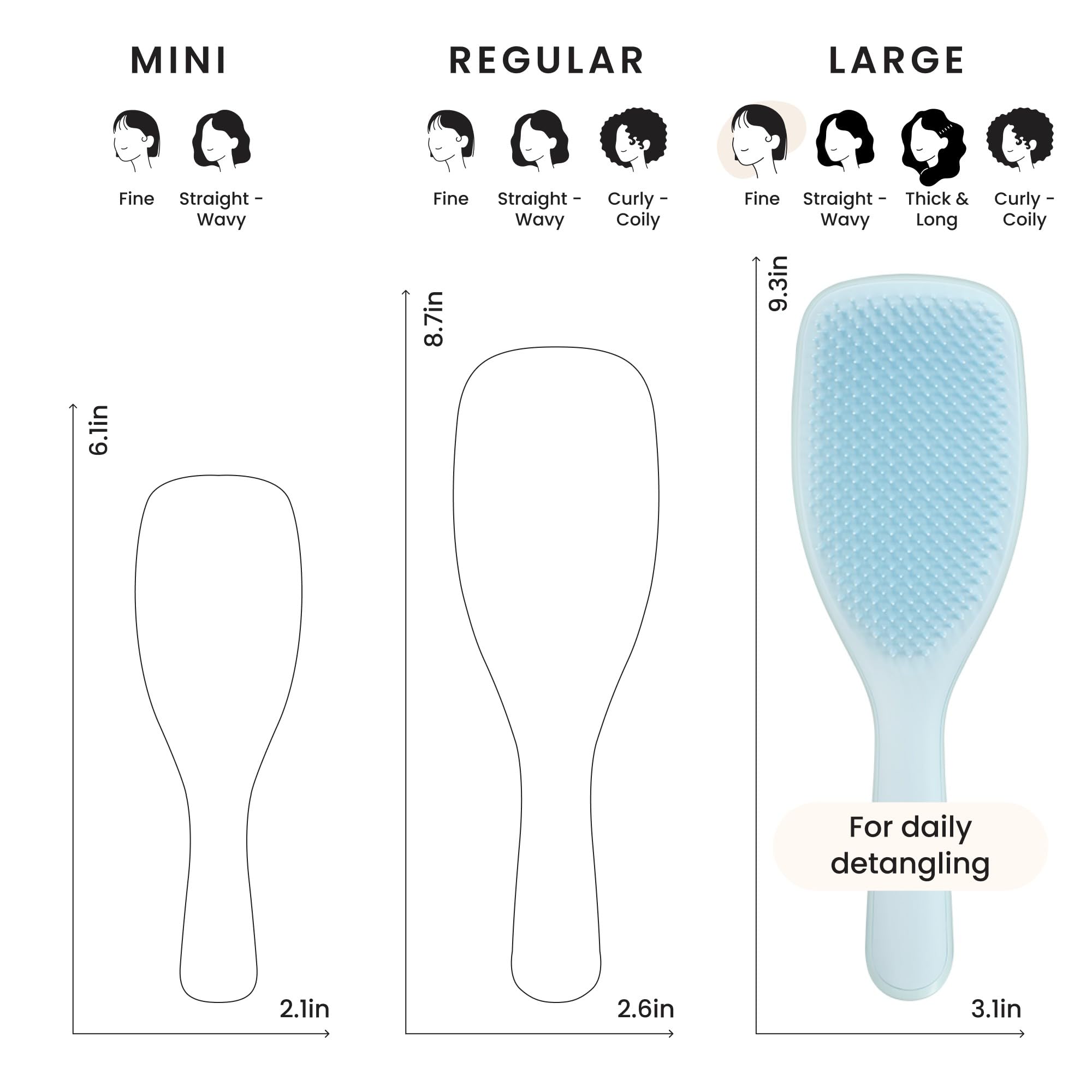 Tangle Teezer Large Ultimate Detangler Hairbrush for Fine & Fragile Hair - Seafoam Blue 7