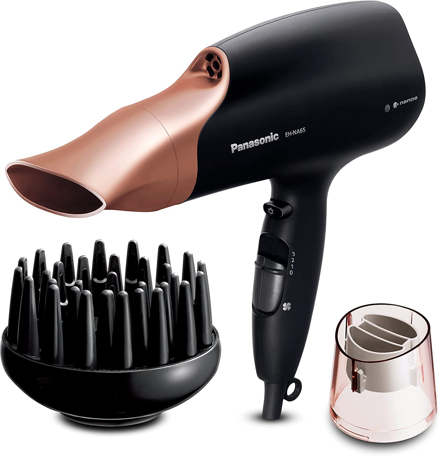 Panasonic Nanoe Hair Dryer EH-NA65CN895 with Diffuser and Quick Dry Nozzle