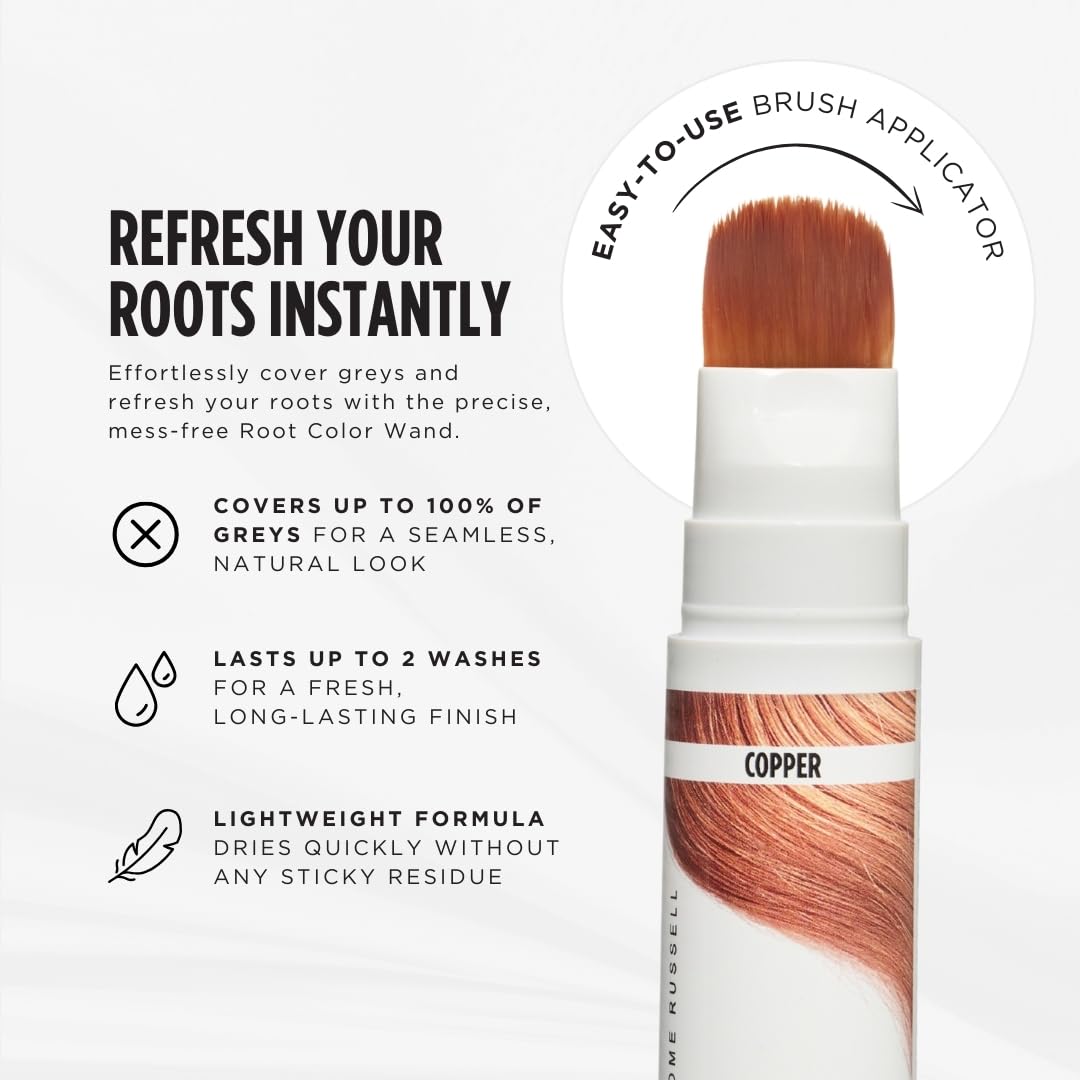 Jerome Russell Root Color Wand - Copper | Instant 100% Grey Coverage | Non-Sticky
