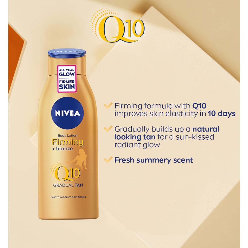 NIVEA Q10 Straffende + Bronze Bräunungslotion (400 ml), Straffende Creme