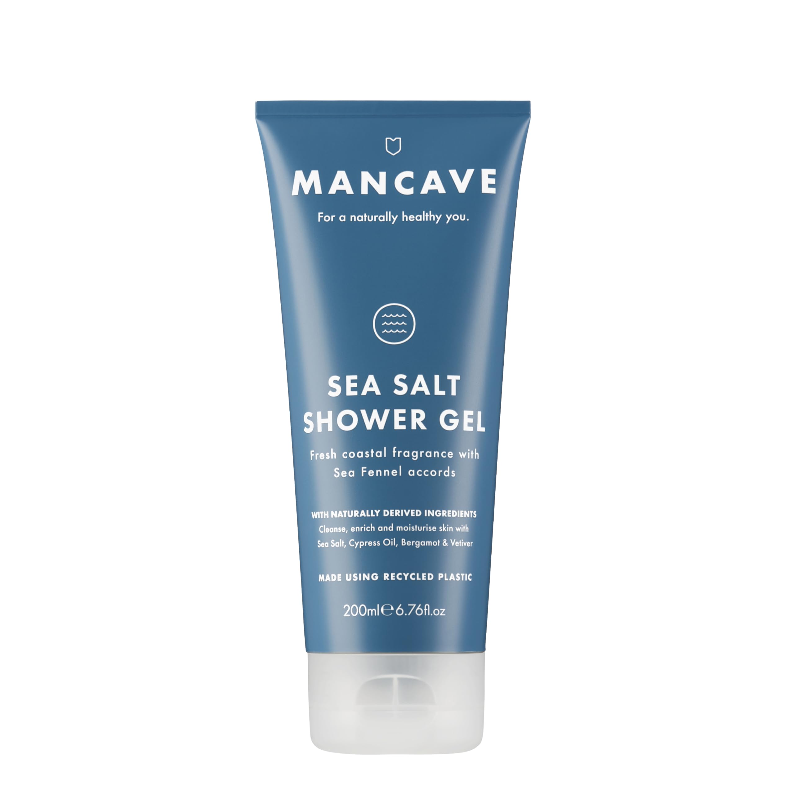 ManCave Sea Salt Shower Gel for Men with Sea Fennel, Cypress & Bergamot, 200 ml