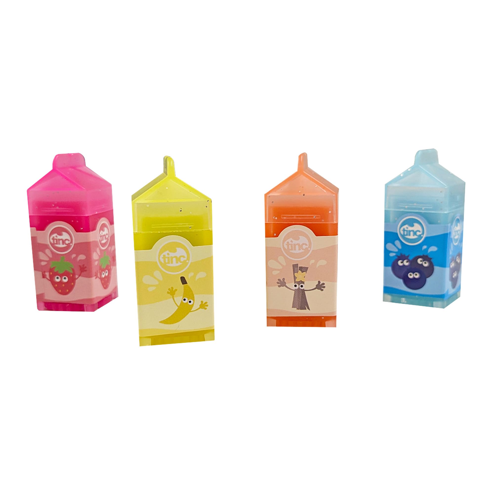 Tinc Mini Milk Lip Balms - 4 Fruity Scents: Strawberry, Banana, Vanilla & Blueberry for Moist Lips 4