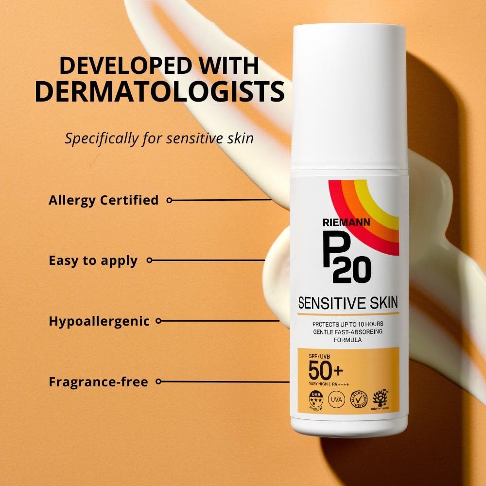 P20 SPF50+ Sensitive Sun Cream 100 ml - Dermatologically Tested, Very Water Resistant 4