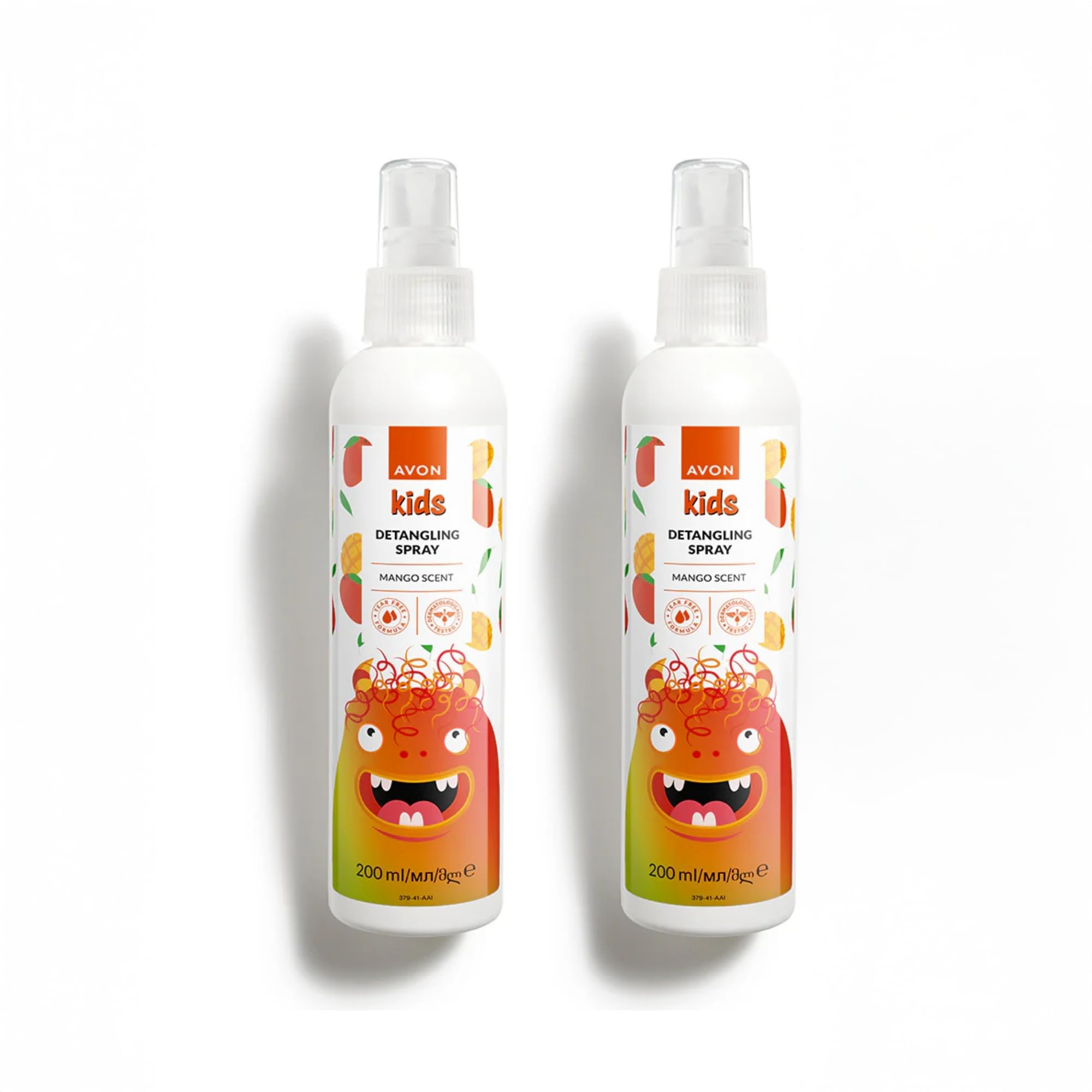 Avon Kids Little Monster Entwirrungsspray, spendet Feuchtigkeit und bändigt Knoten ohne Tränen, kinderfreundliches Haarpflegeprodukt, fruchtige Mango, 200 ml (2er-Pack) 1