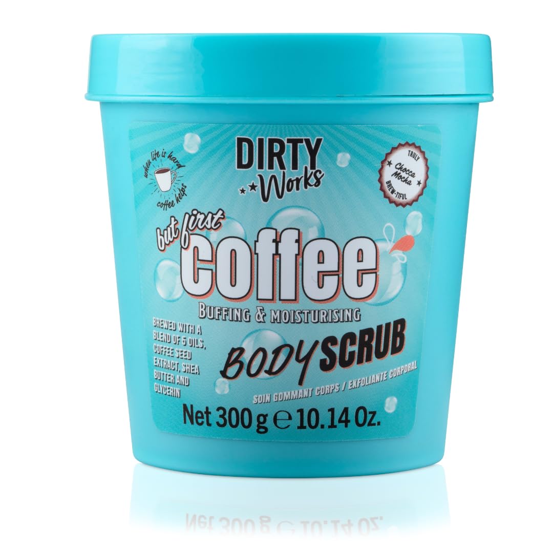 Dirty Works But First Coffee Body Scrub 300g - Exfoliating, Moisturising, Caffeine-Infused