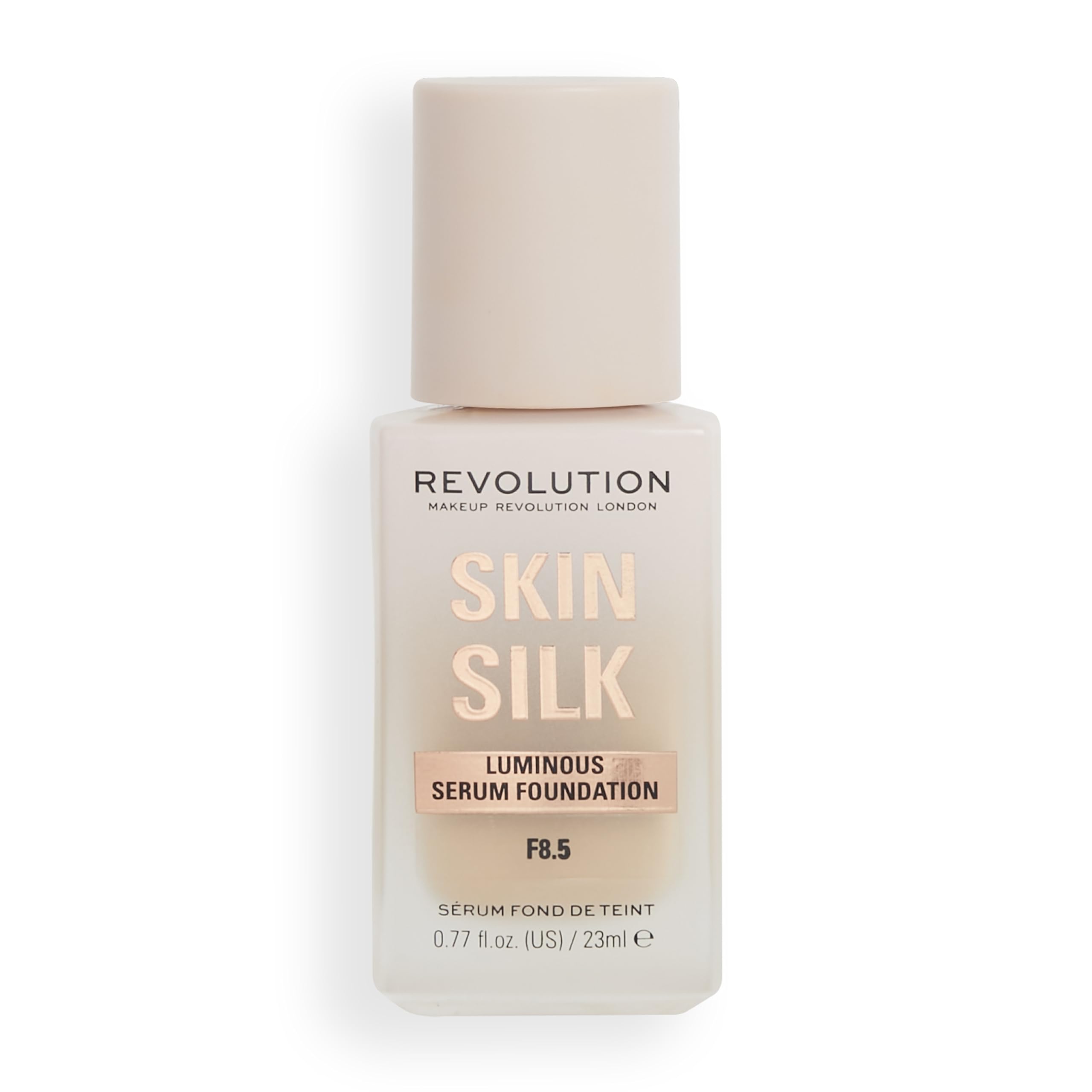 Makeup Revolution Skin Silk Serum Foundation F8.5 - Leichte bis mittlere Deckkraft mit Hyaluronsäure (23 ml) 8