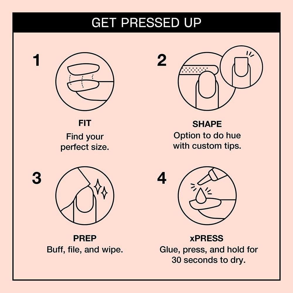 OPI xPRESS/ON Bubble Bath Nude Pink Short Round Press On Nails with Glue 4