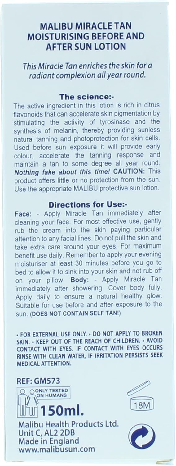 Malibu Miracle Tan Moisturising Before and After Sun Lotion, 150ml with Citrus Flavonoids 2