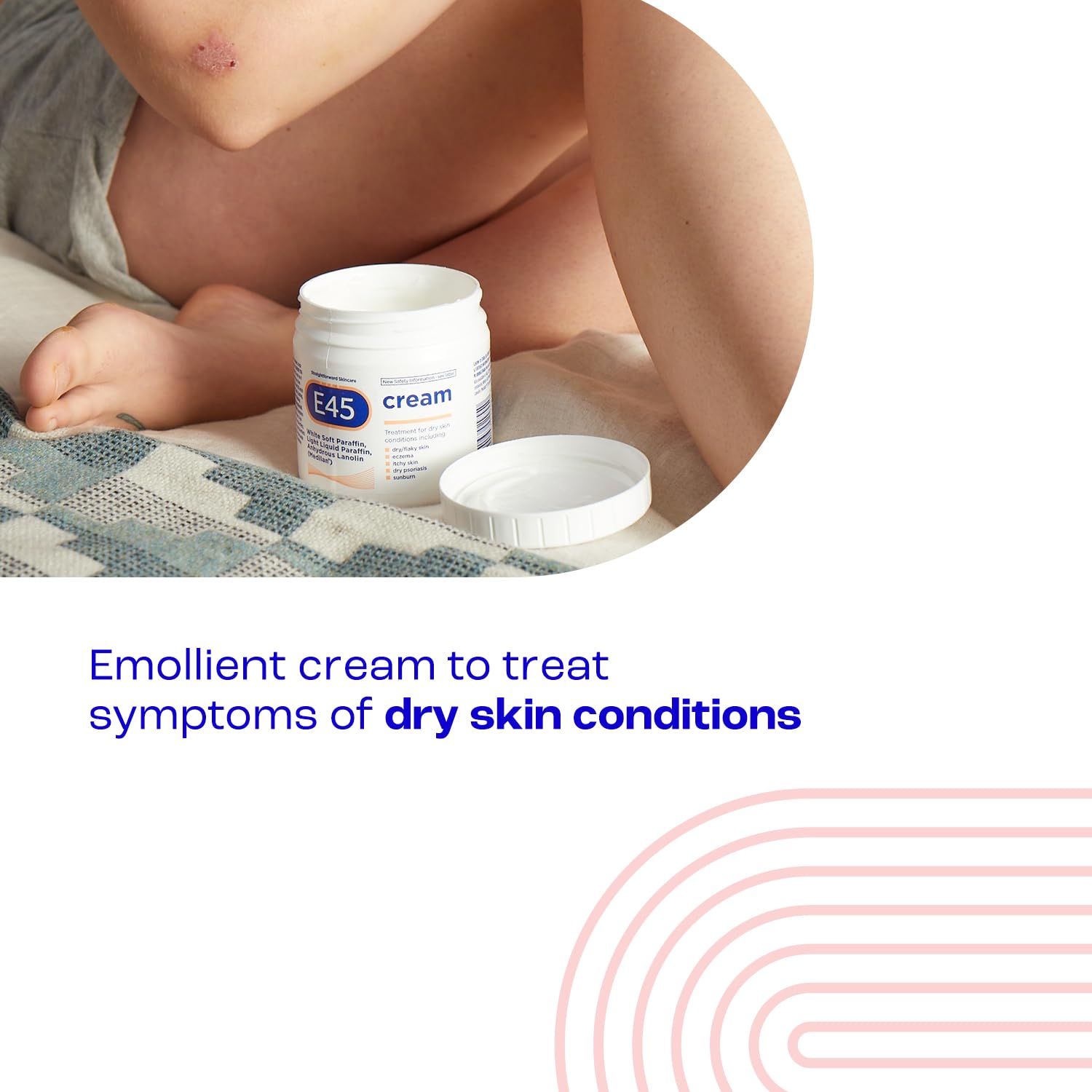 E45 Cream for Dry & Sensitive Skin - Clinically Proven Moisturiser for Eczema, Dermatitis & Irritation, 350g 3