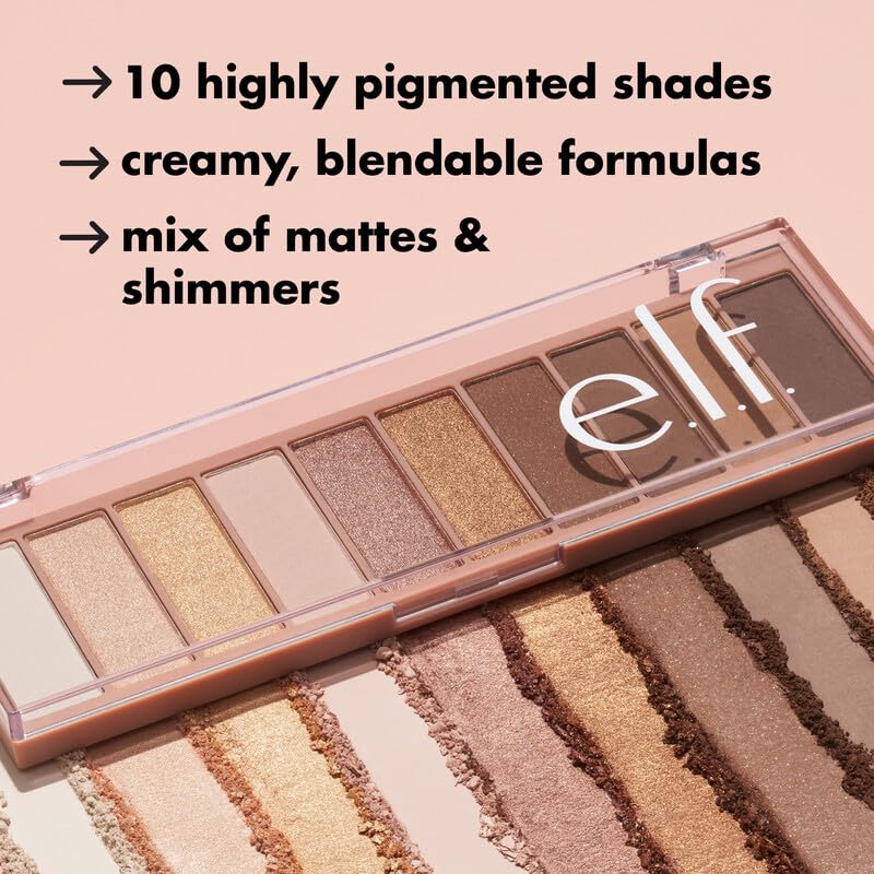 elf Perfect 10 Lidschattenpalette, zehn hochpigmentierte, matte Nude-Töne, leicht verblendbare Formel, vegan und tierversuchsfrei, Nude Mood (Verpackung kann variieren) 5