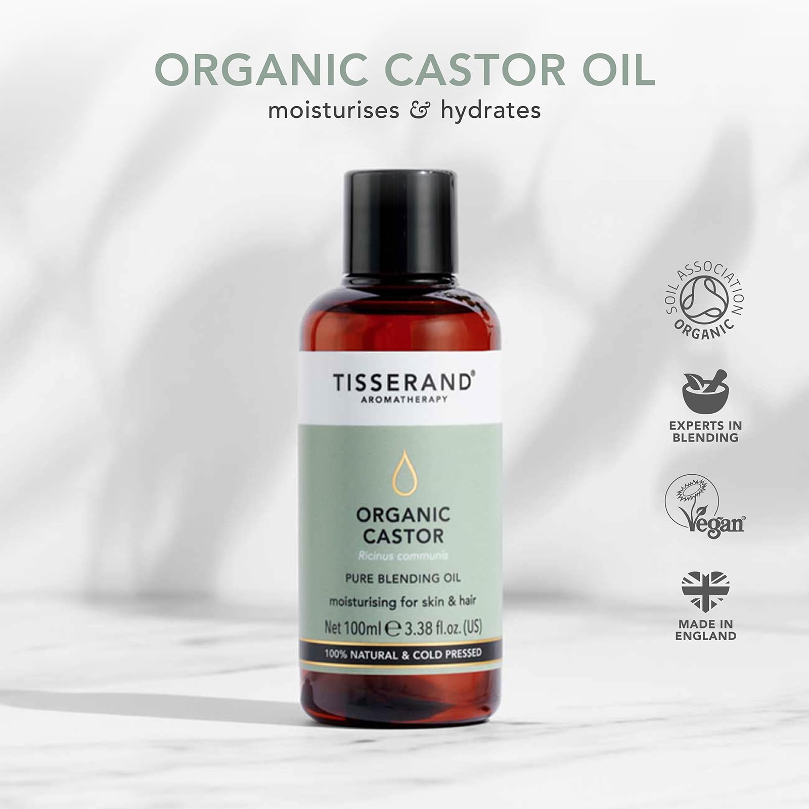 Tisserand - Bio-Rizinusöl - 100% natürlich und rein - Feuchtigkeitsspendendes Massageöl 3
