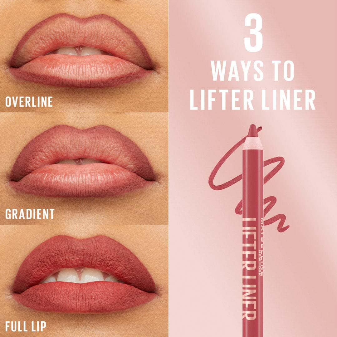 Maybelline New York Lifter Liner Lip Liner - Long-Lasting Creamy Colour with Hyaluronic Acid - Line Leader 6