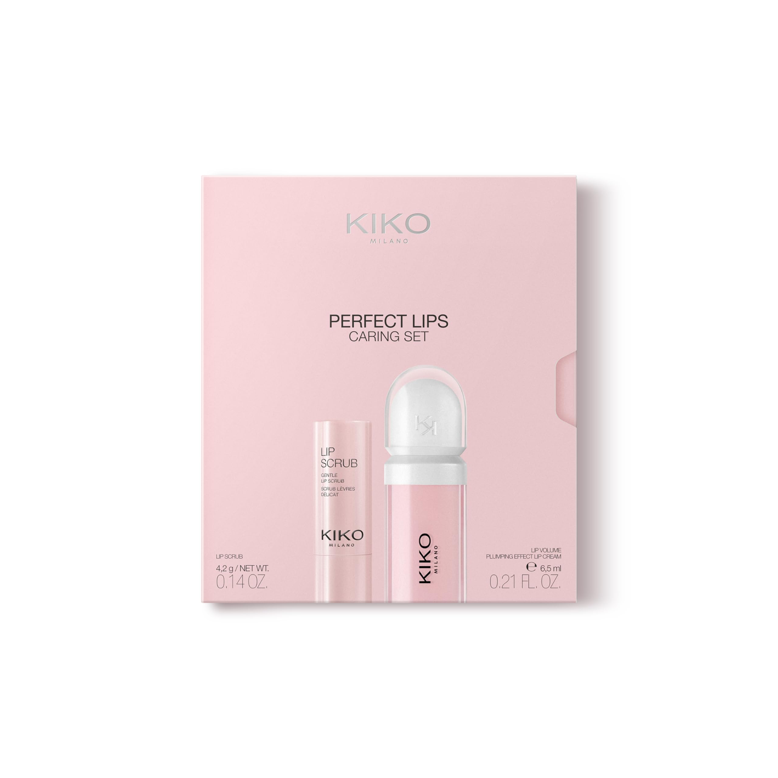 KIKO Milano Perfect Lips Caring Set: Lip Scrub and Volume-Enhancing Lip Cream