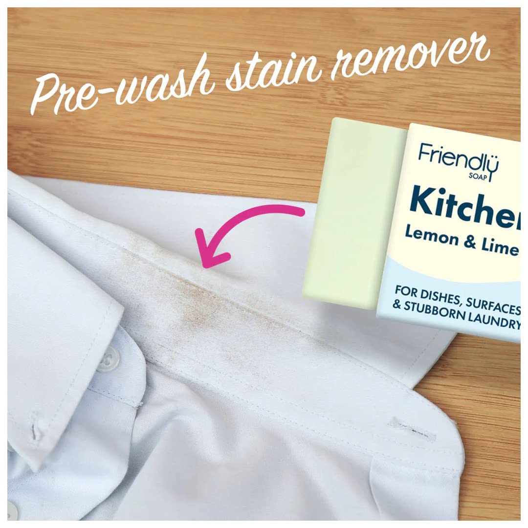 Friendly Soap Kitchen Bar - Lemon & Lime Scented Soap, 95g 3