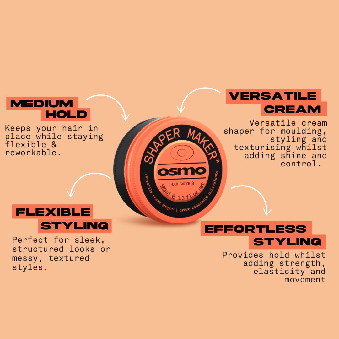 Osmo Shaper Maker Grooming Molding Cream for Styling, Strength & Shine (Vegan, 100ml)