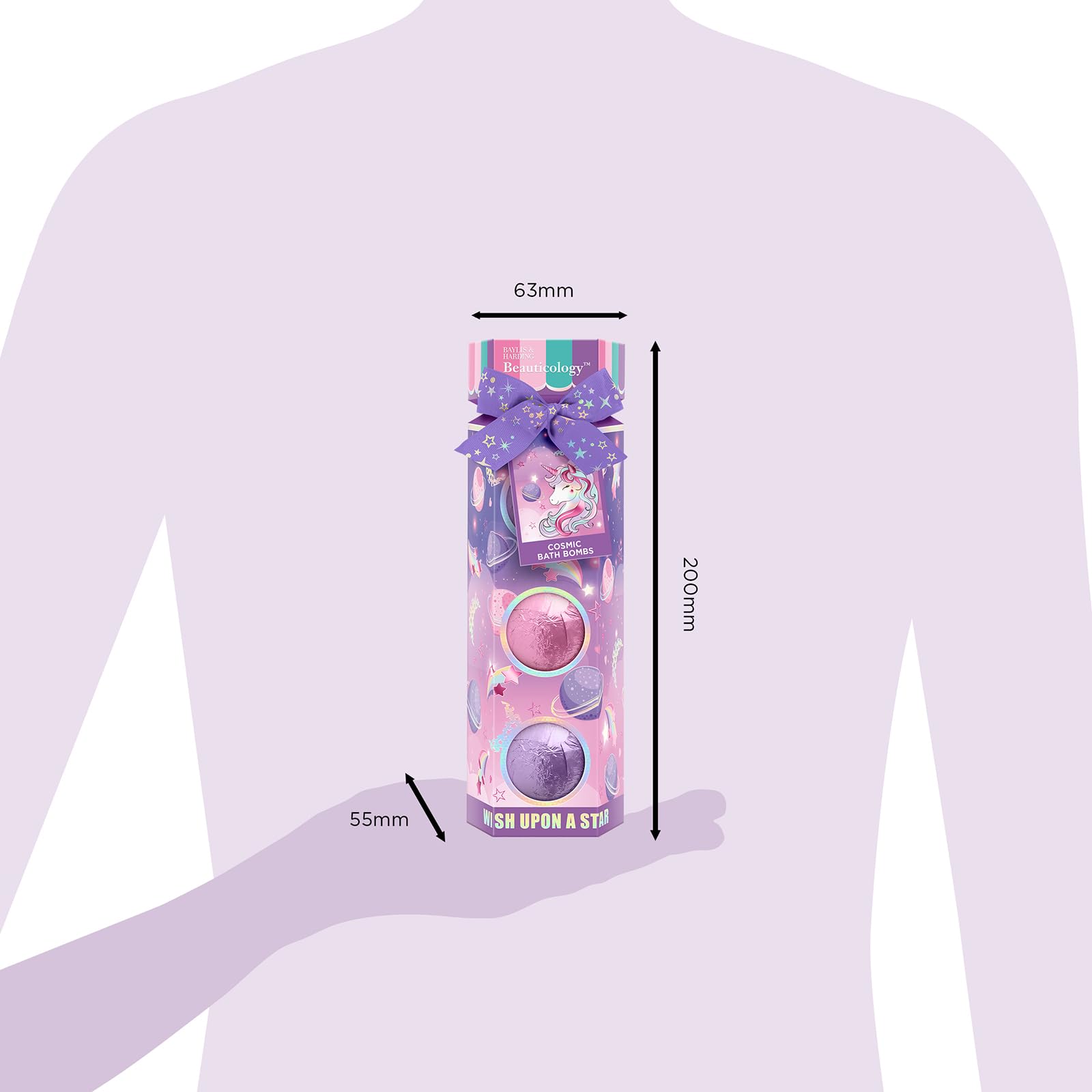 Baylis & Harding Beauticology Cosmic Bath Bomb Trio Gift Set - Vegan Friendly Sweet Scents 6