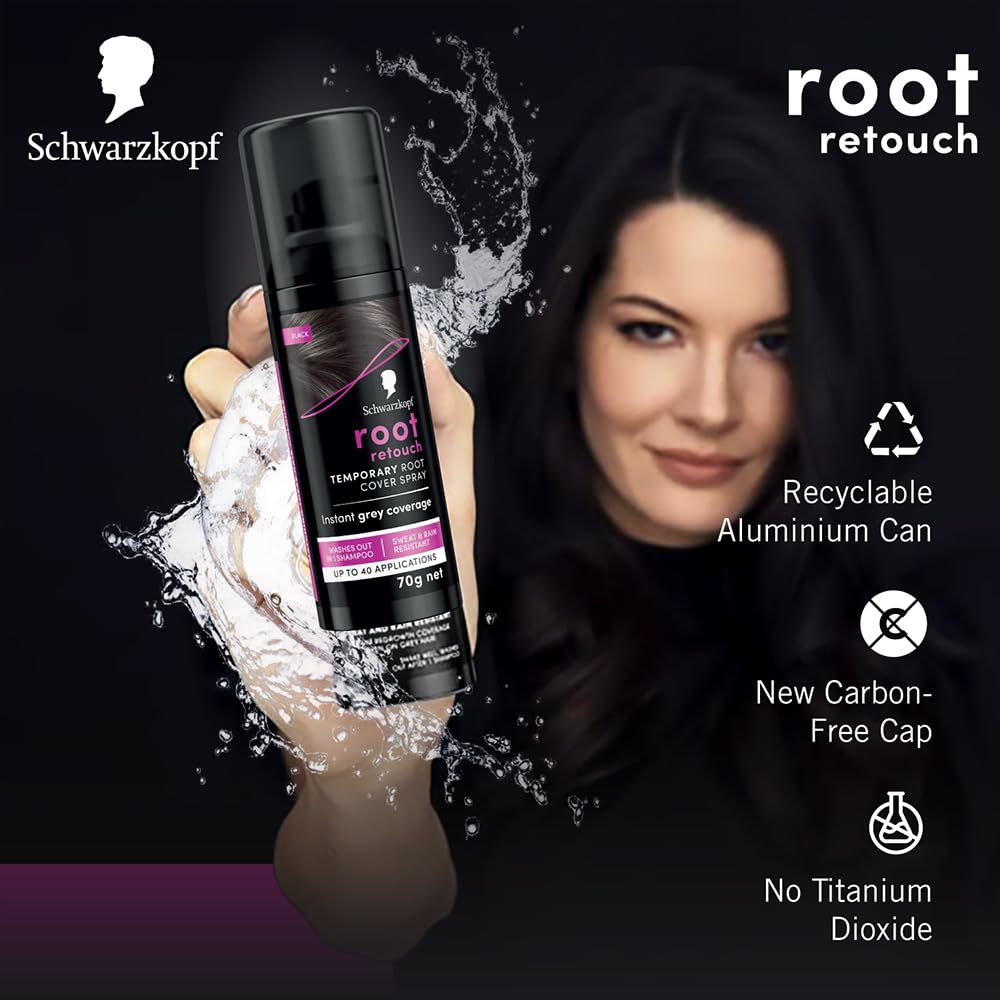 Schwarzkopf Root Retouch Hair Dye Black Temporary Root Touch Up Concealer Spray 5