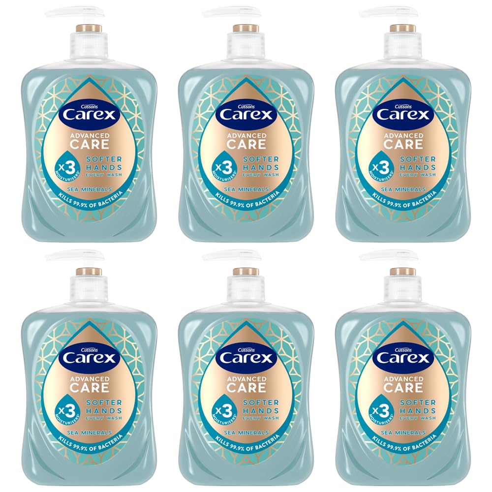 CAREX Advanced Care Sea Minerals Antibacterial Hand Wash, Bulk 6x500ml Pack