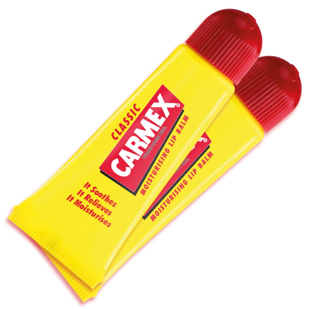 Carmex Classic Moisturising Lip Balm with SPF 15 for Chapped Lips - 2 Pack (20g Total)