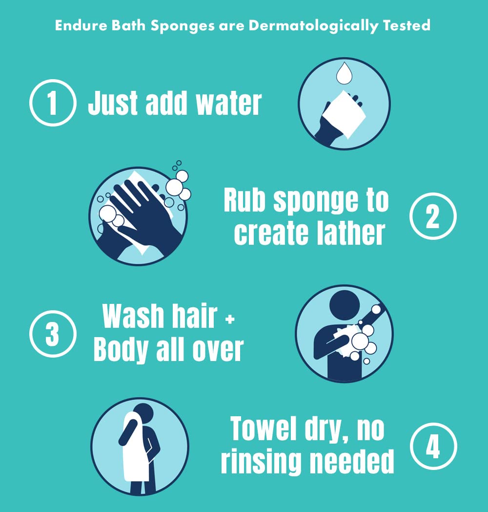 Endure Duschschwamm ohne Abspülen – Körperwaschtücher für Bad und Dusche – Perfekt 4