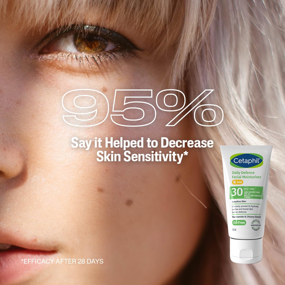 Cetaphil Daily Defence SPF für empfindliche Haut, Feuchtigkeitscreme mit LSF 30/Sonnenschutzcreme mit LSF 50 4