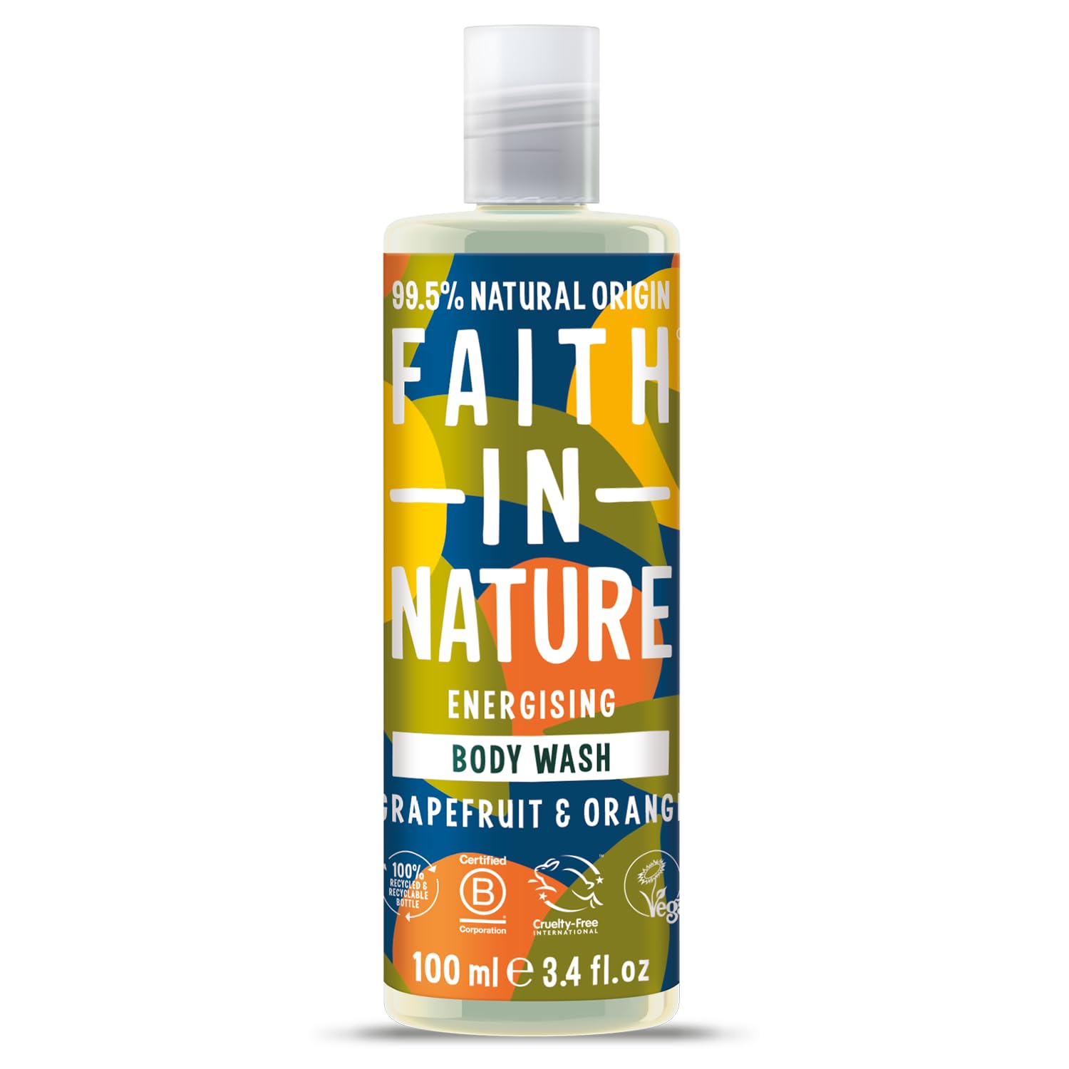 Faith In Nature 100ml Travel Size Grapefruit & Orange Energising Body Wash