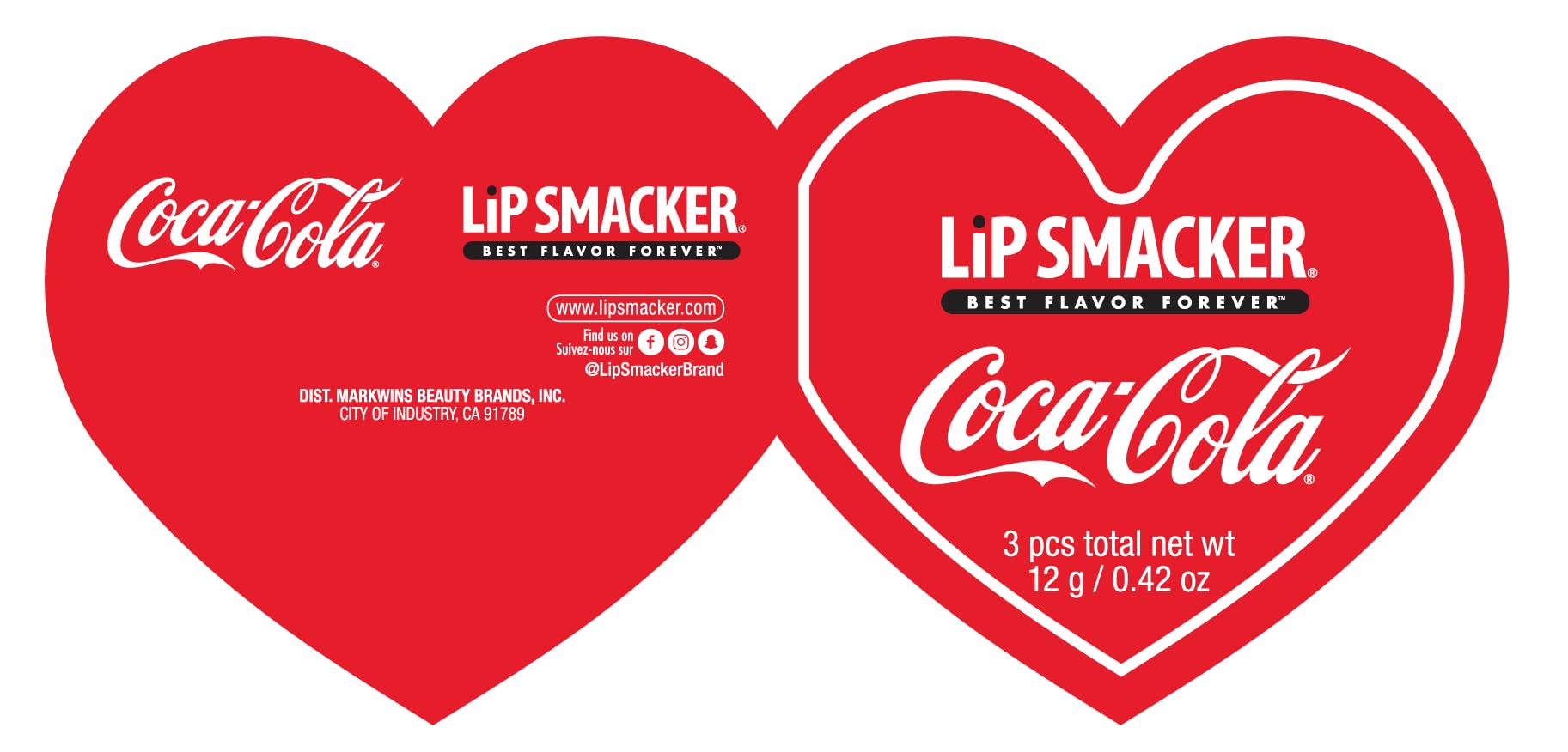 Lip Smacker Coca-Cola Heart Lip Balm Set - 3 Pack with Authentic Flavor 4