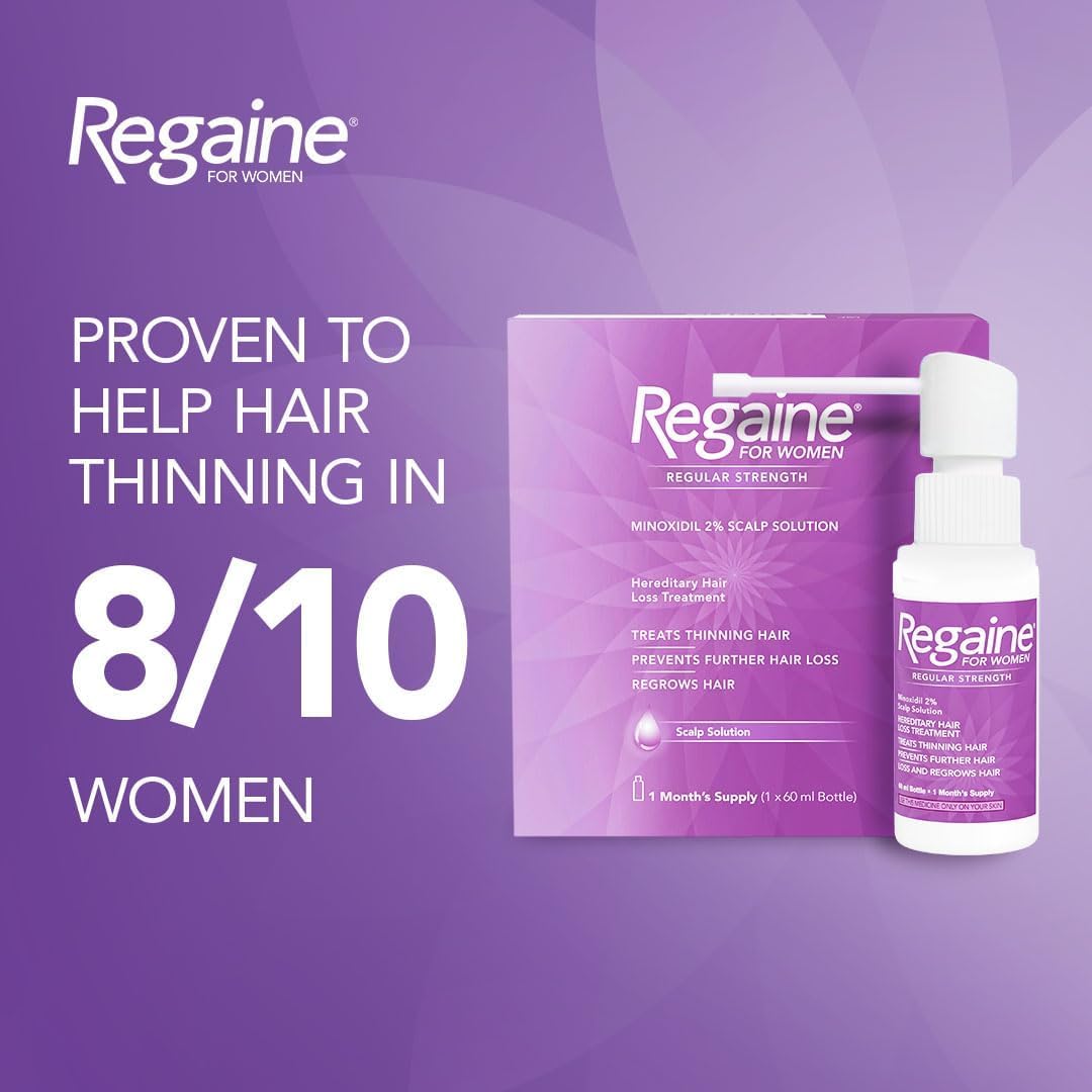Regaine for Women Hair Loss & Regrowth Scalp Solution with Minoxidil, 60 ml, 1 Month Supply