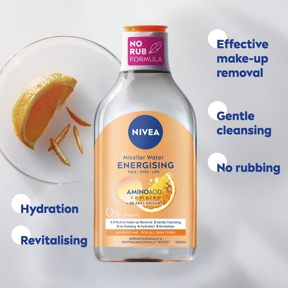 NIVEA Micellar Water Energising with Vitamin C, B3 & Cranberry Extract (400ml) 4