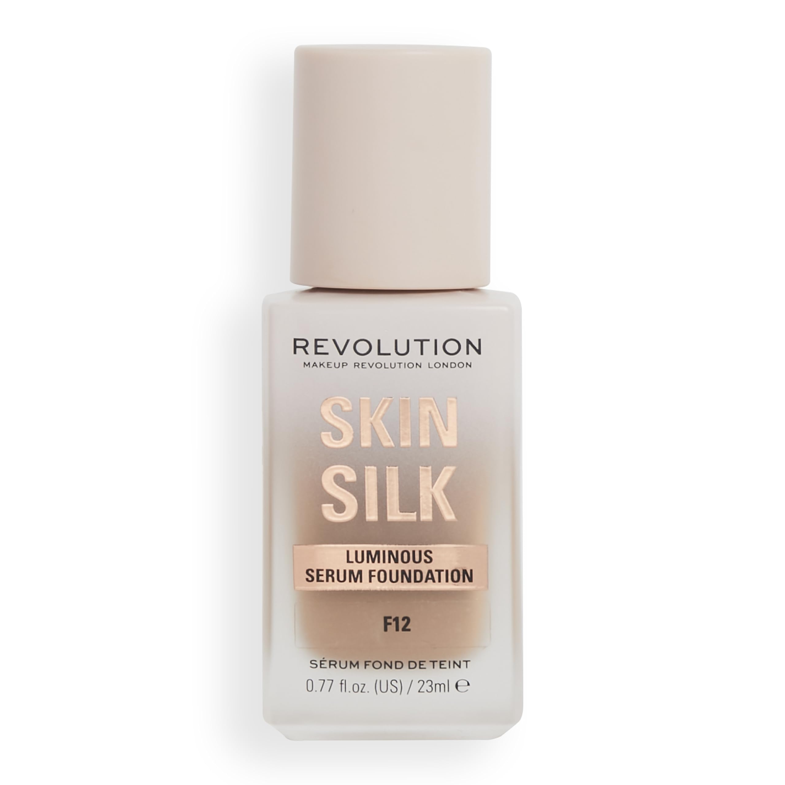 Makeup Revolution Skin Silk Serum Foundation F12 – Leichte bis mittlere Deckkraft mit Hyaluronsäure 8