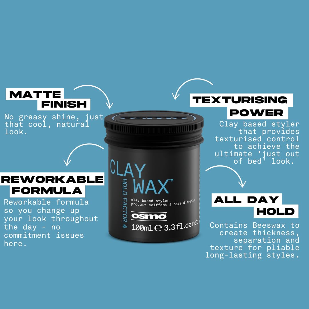 Osmo Clay Extreme Wax for Firm, Flexible Hold, Texture, and Volume