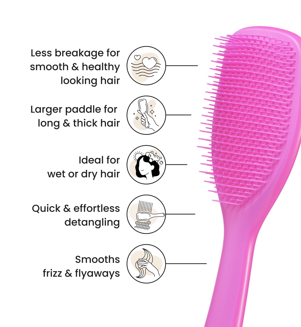 Tangle Teezer Large Ultimate Detangler Hairbrush for Thick, Curly & Long Hair - Runway Pink 4