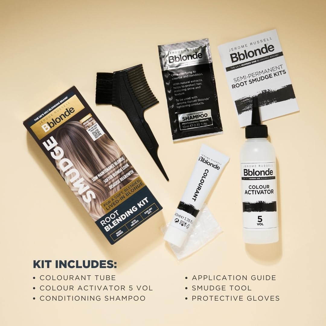 Jerome Russell Bblonde SMUDGE Root Blending Kit - Medium Cool for Lived-In Blonde & Grey Coverage 3