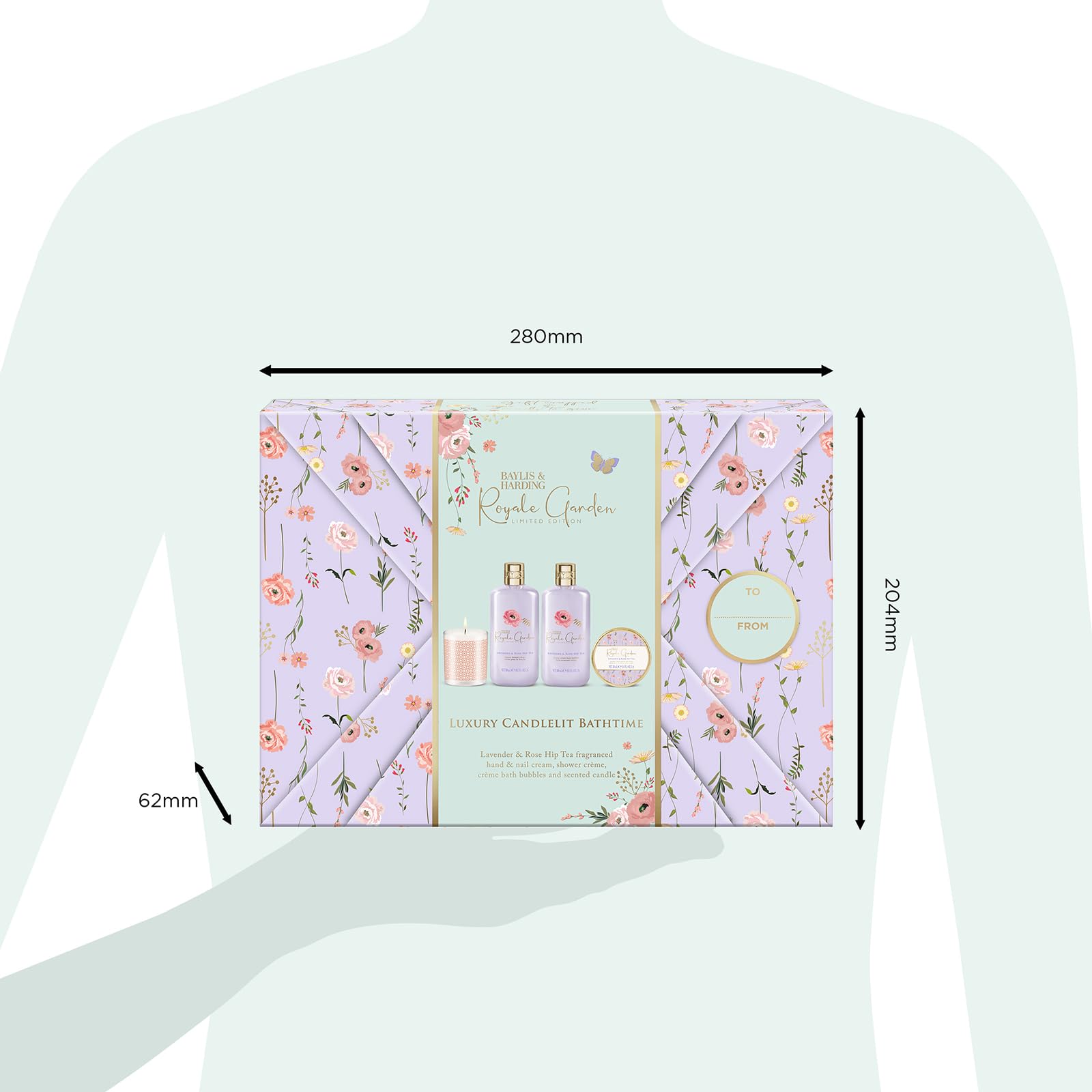 Baylis & Harding Royale Garden Candlelit Gift Set - Vegan Friendly Bath & Body 6