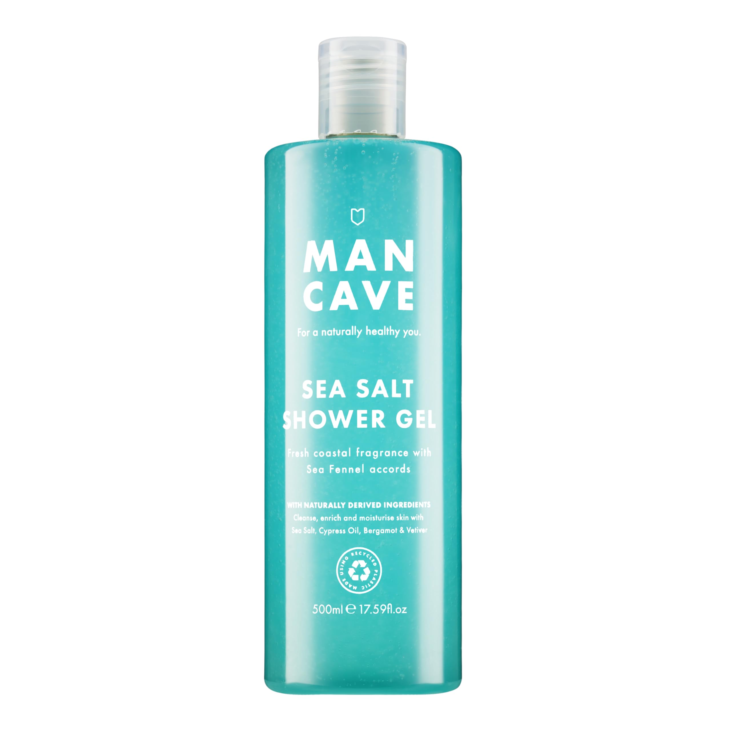 ManCave Sea Salt Shower Gel for Men with Sea Fennel and Cypress - Coastal Aroma